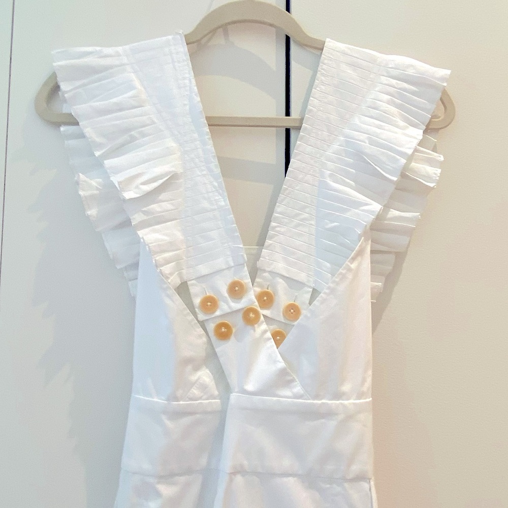 Tibi Flamenco Pleated Cotton Culottes Jumpsuit - Picture 7 of 12